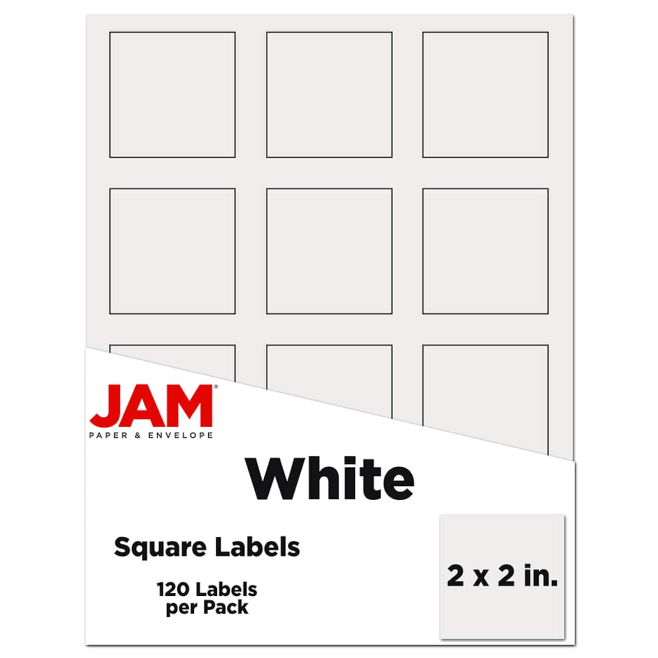 JAM Paper 2" x 2" Square Product & Container Labels, 120ct.